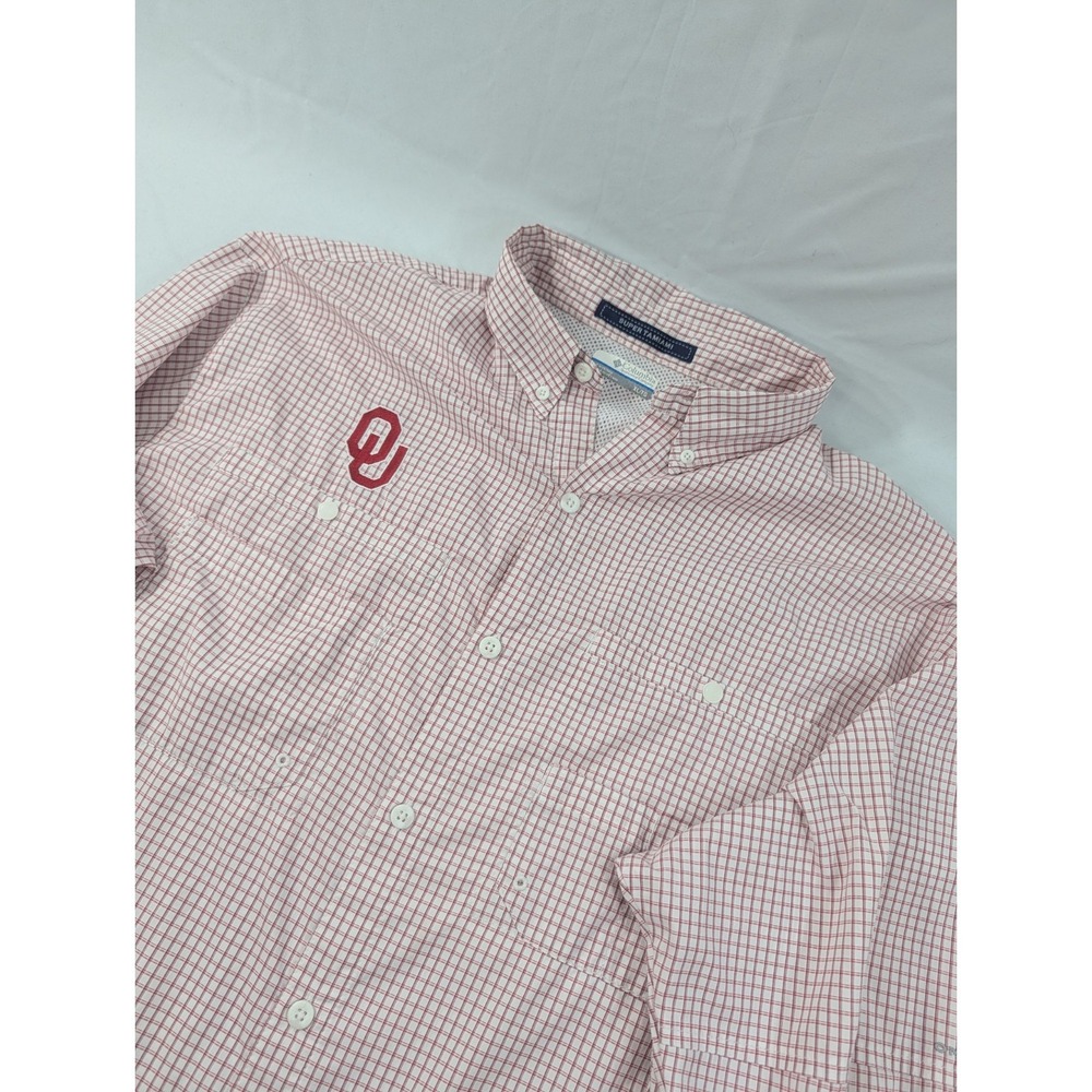 Columbia PFG Super Tamiami Oklahoma Sooners Omni-Wick Men's XL Shirt OU SEC